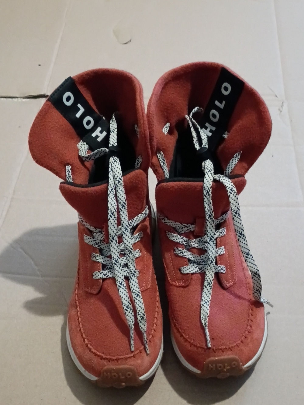 HOLO Women's Rust Suede High-Top Sneakers